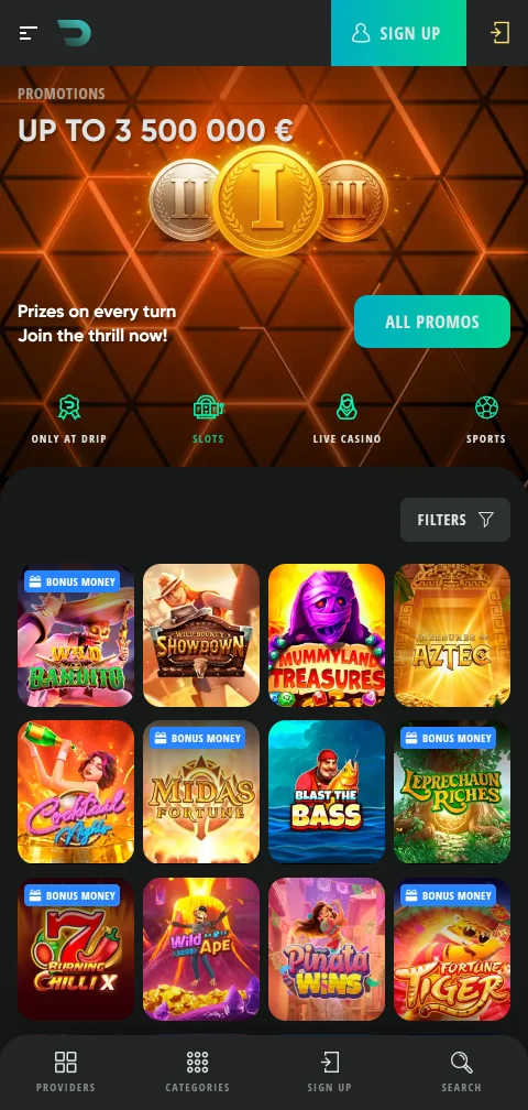 Acesso mobile otimizado Drip Casino Brasil smartphones