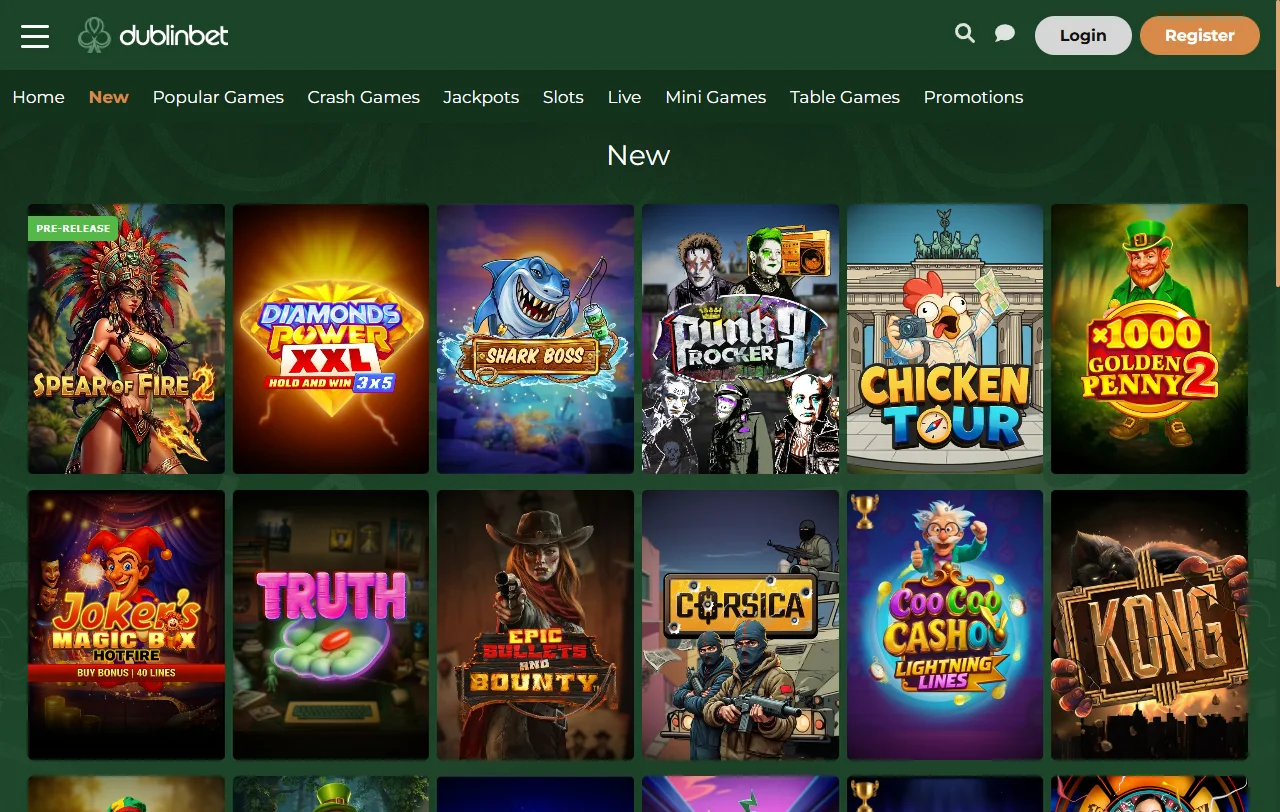 Jogos slots e live casino no DublinBet Casino Brasil