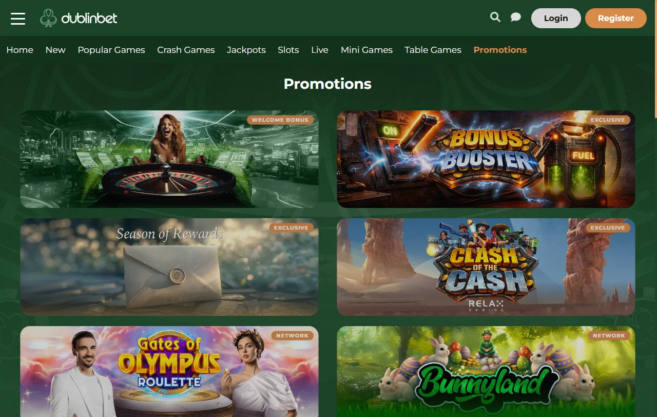 Bônus promoções e ofertas DublinBet Casino Brasil