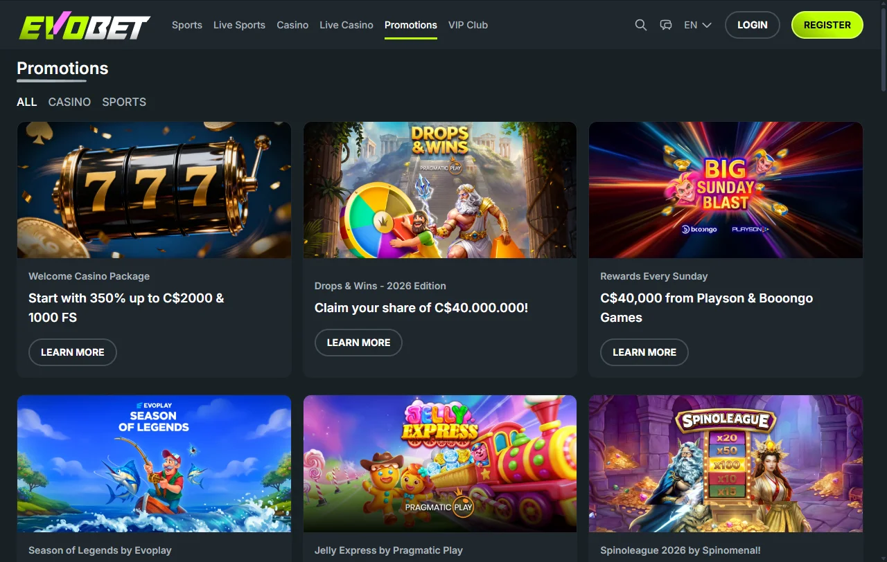 Bônus boas-vindas promoções recorrentes Evobet Casino Brasil ofertas