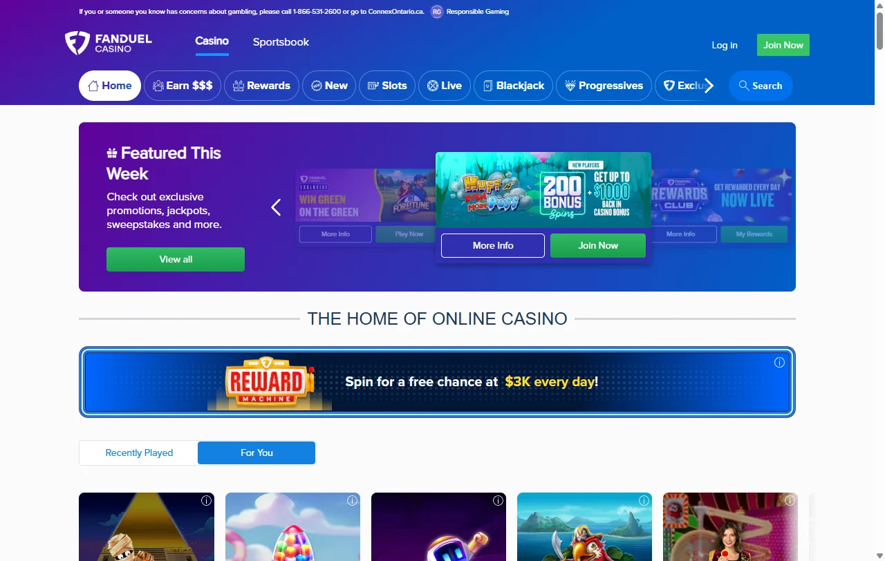 Slots e jogos variados disponíveis no FanDuel Casino Brasil