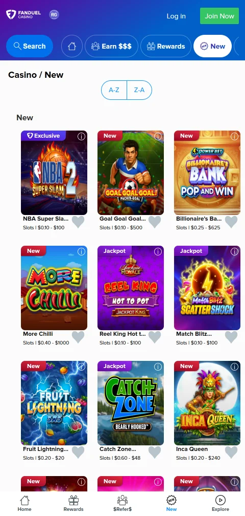 Jogos móveis acessíveis no FanDuel Casino Brasil