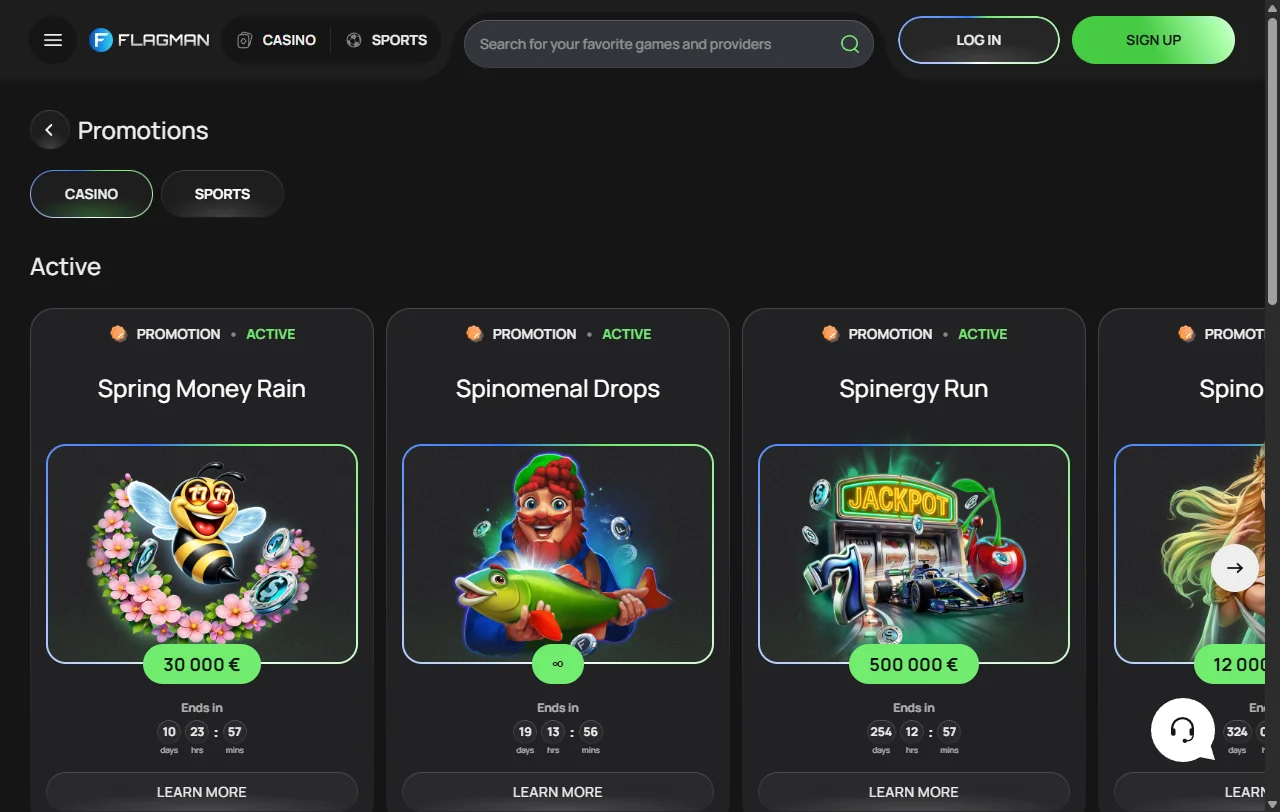 Seleção jogos e provedores principais Flagman Casino Brasil