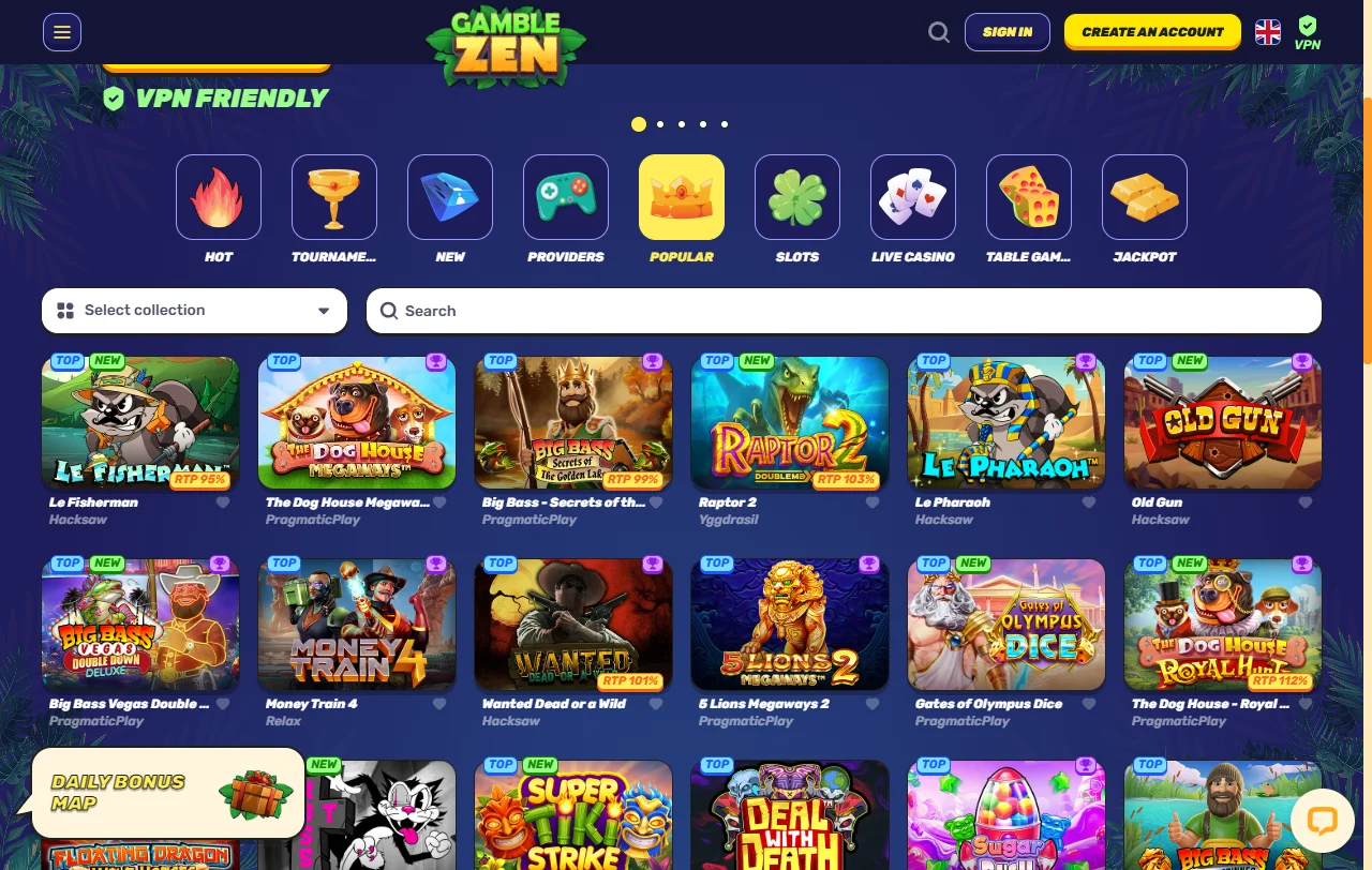 Ofertas bônus e promoções principais do Gamblezen Casino Brasil