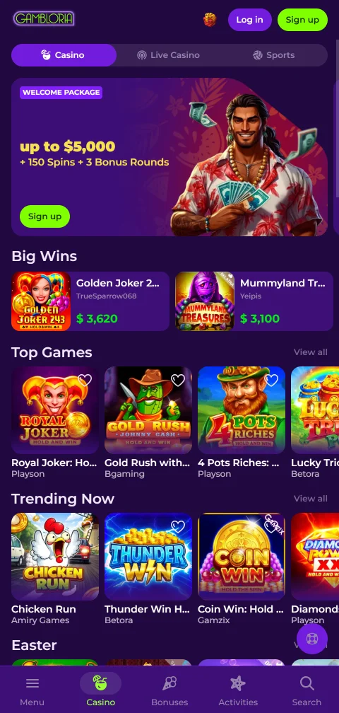 Jogos móveis acessíveis Gambloria Casino Brasil dispositivos