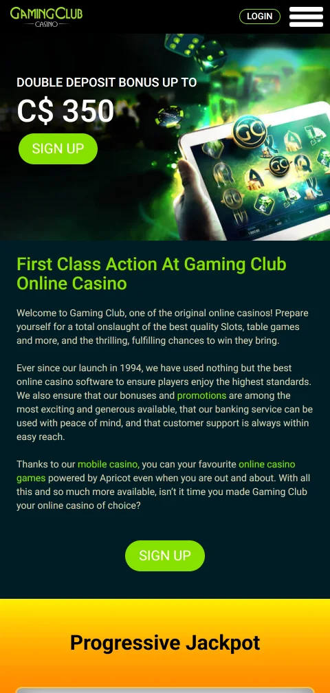 Interface mobile otimizada do Gaming Club Casino Brasil com navegação responsiva e acesso completo a jogos