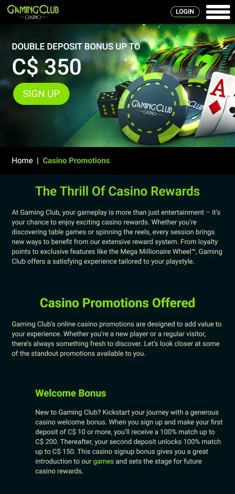 Seção de depósitos e saques do Gaming Club Casino Brasil destacando PIX, cartões e e-wallets no mobile
