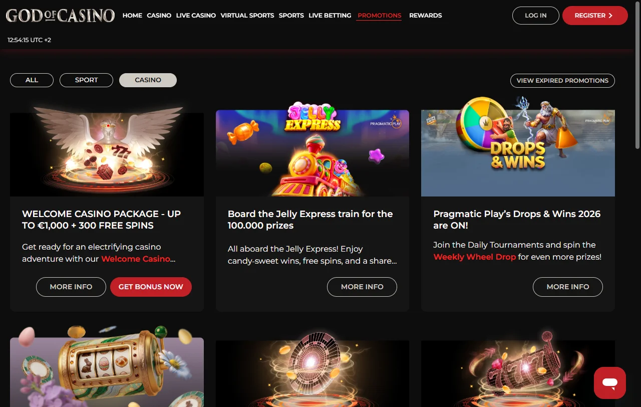 Promoções bônus e recompensas lealdade God of Casino Brasil