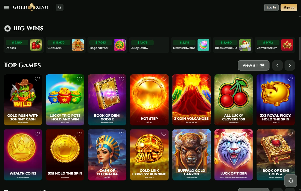 Bônus de boas-vindas e promoções do Goldzino Casino Brasil