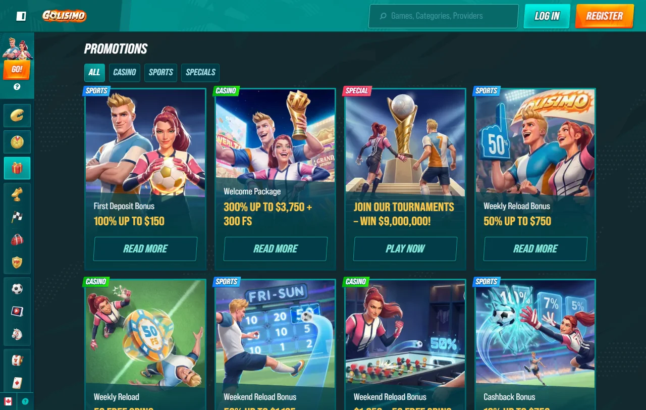 Jogos slots mesas e live casino no Golisimo Casino Brasil