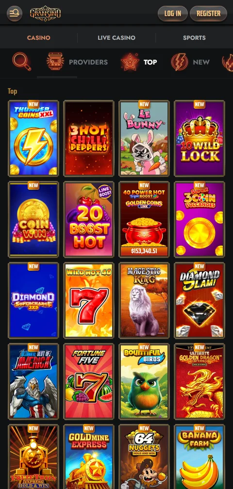 Pagamentos depósitos saques no Gransino Casino Brasil