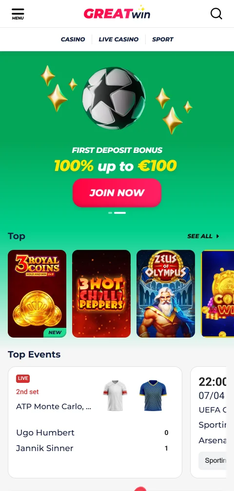Jogos mobile acessíveis GreatWin Casino Brasil qualquer dispositivo