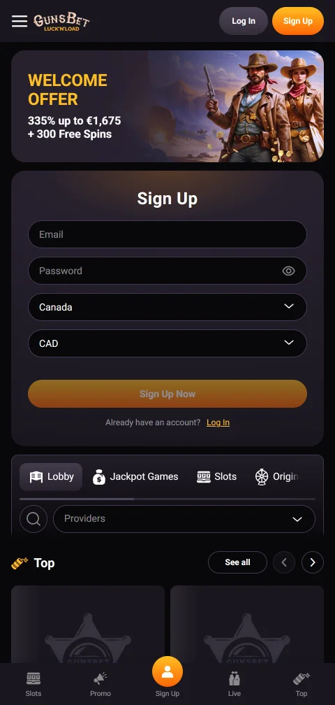 Gunsbet Casino Brasil versão mobile responsiva otimizada para smartphones