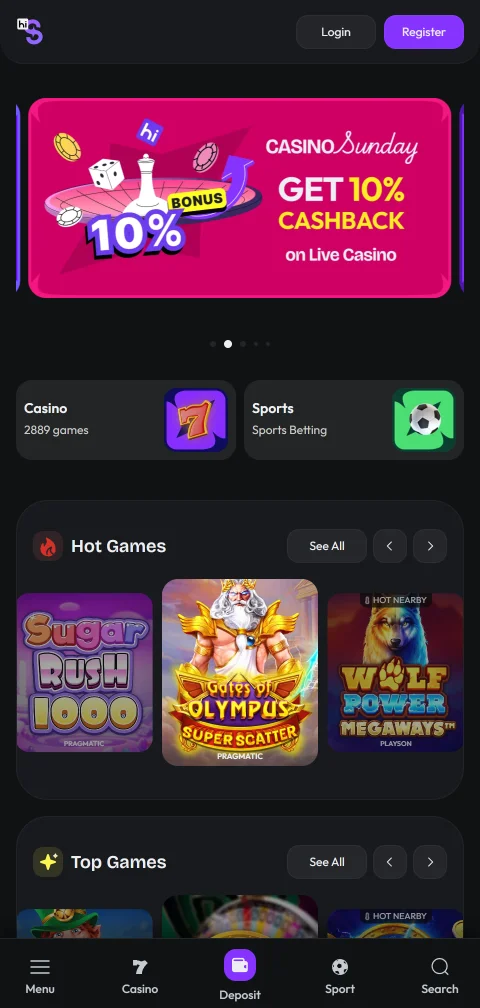 Jogos mobile acessíveis Hispin Casino dispositivos