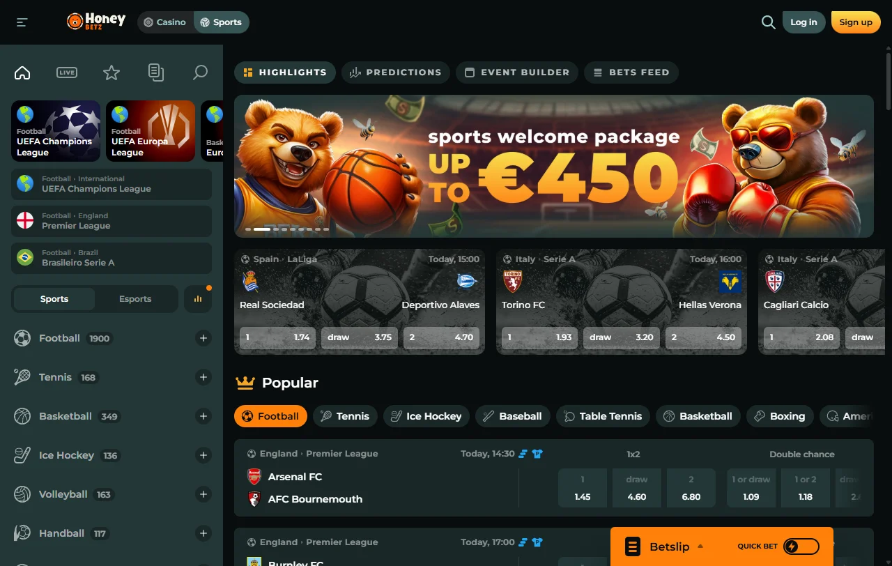 Bônus promoções bem-vindo HoneyBetz Casino Brasil