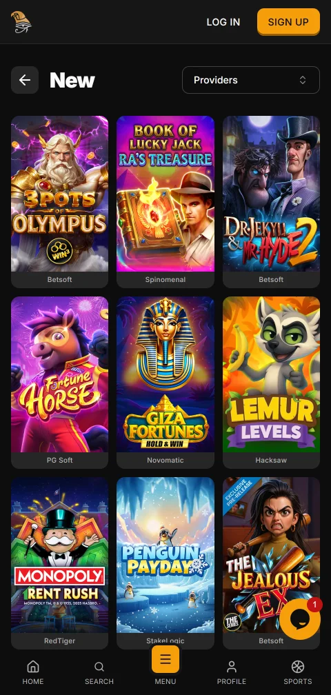 Pagamentos depósitos saques Horus Casino Brasil mobile