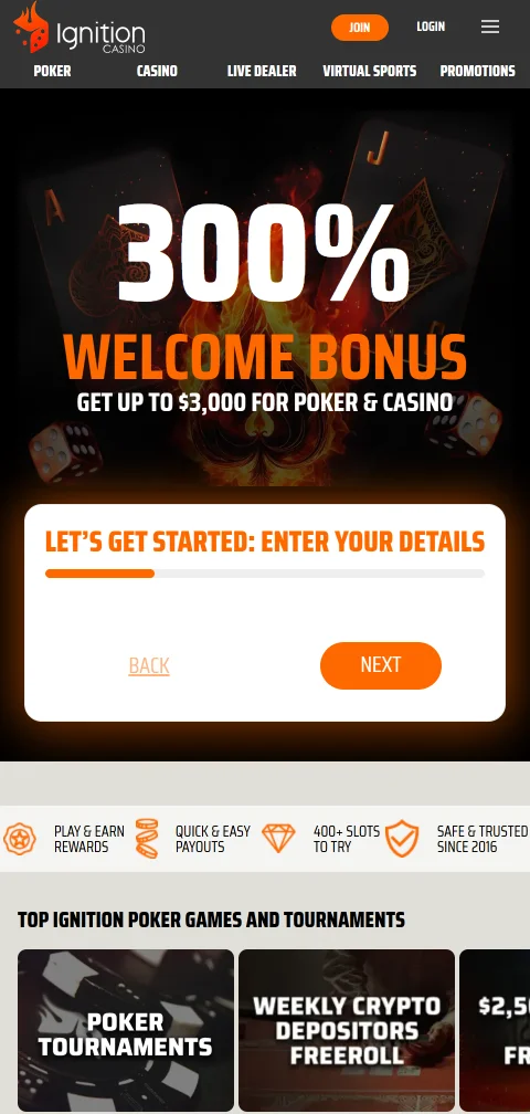 Jogos mobile e acessibilidade no Ignition Casino Brasil