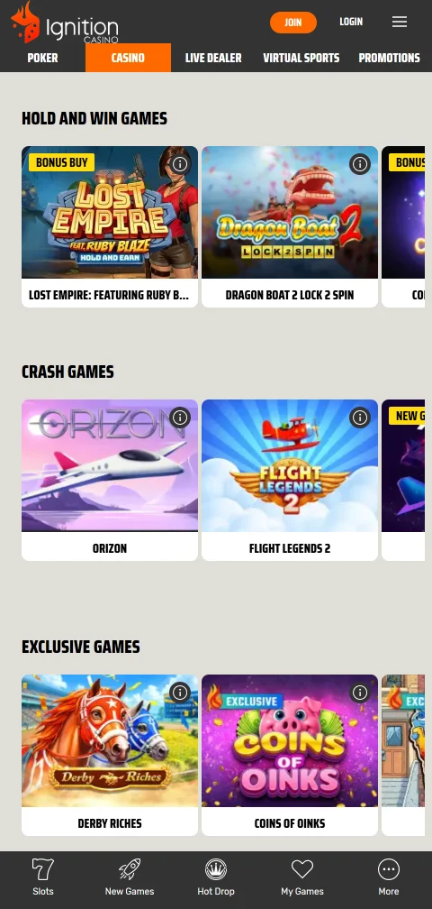 Depósitos e saques PIX no Ignition Casino Brasil
