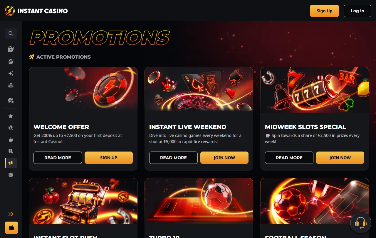 Seleção de jogos e provedores na Instant Casino Brasil