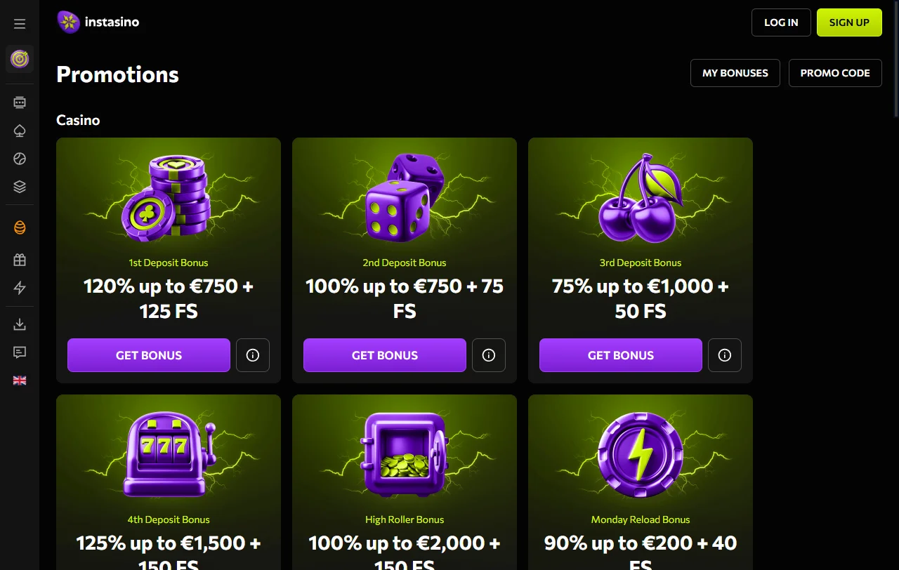 Jogos slots lives disponíveis Instasino Casino Brasil catálogo