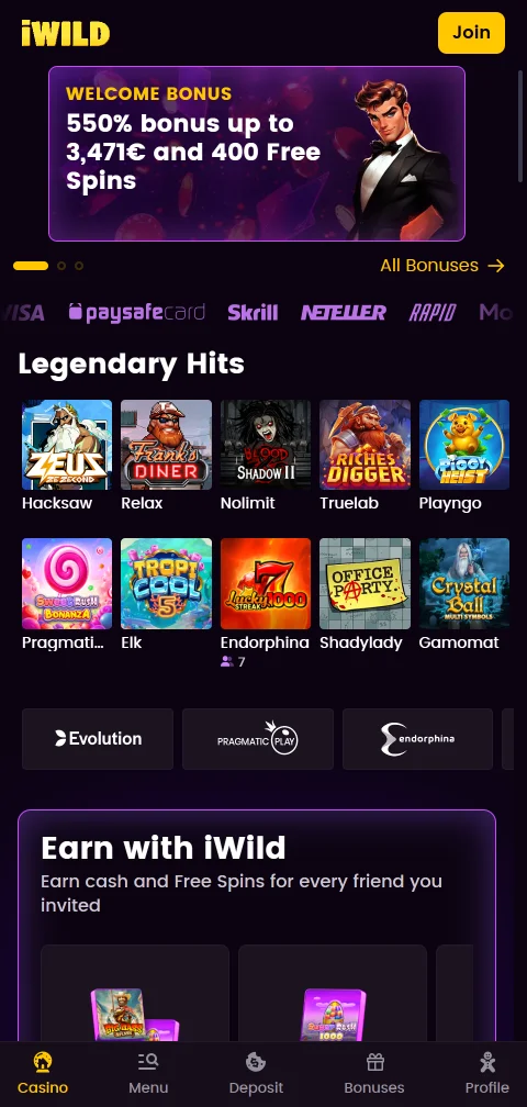 Jogos mobile e compatibilidade smartphone iWild Casino Brasil total
