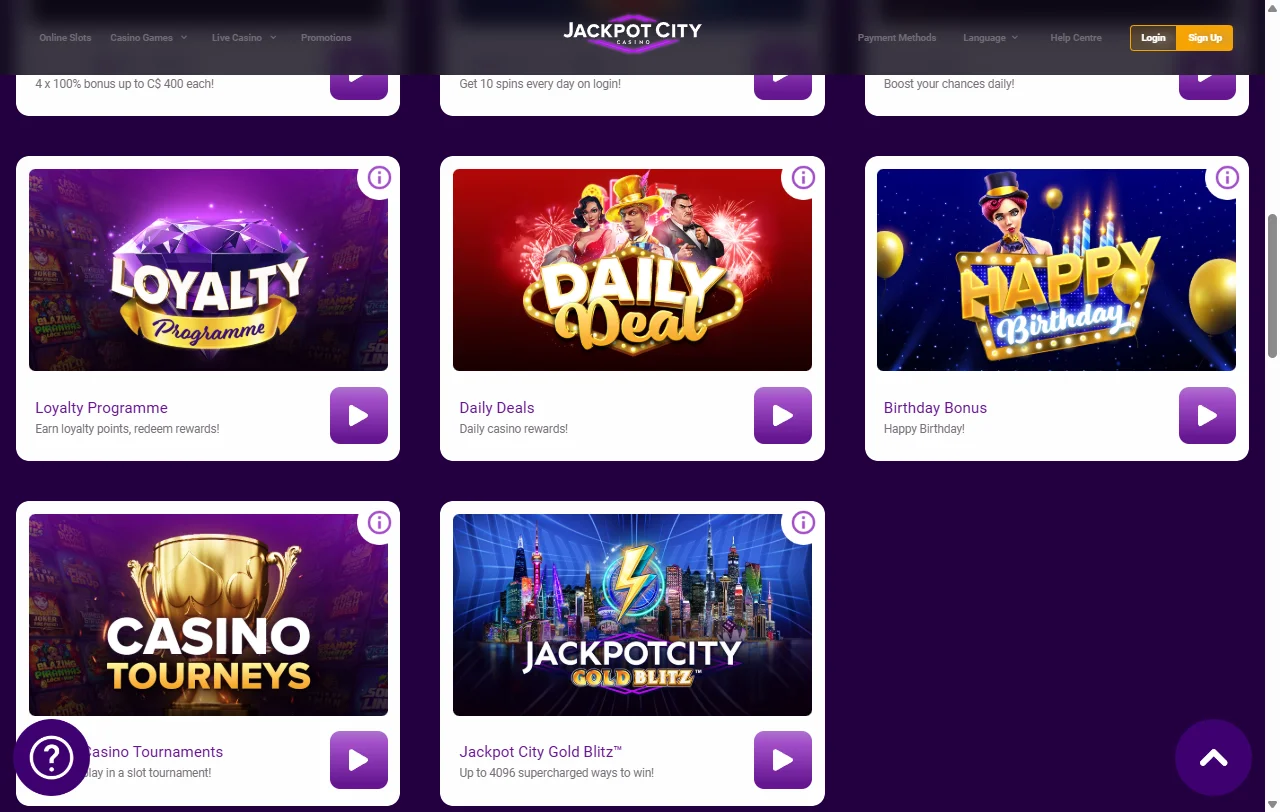 Bônus promoções bem-vindas Jackpot City Casino Brasil ofertas