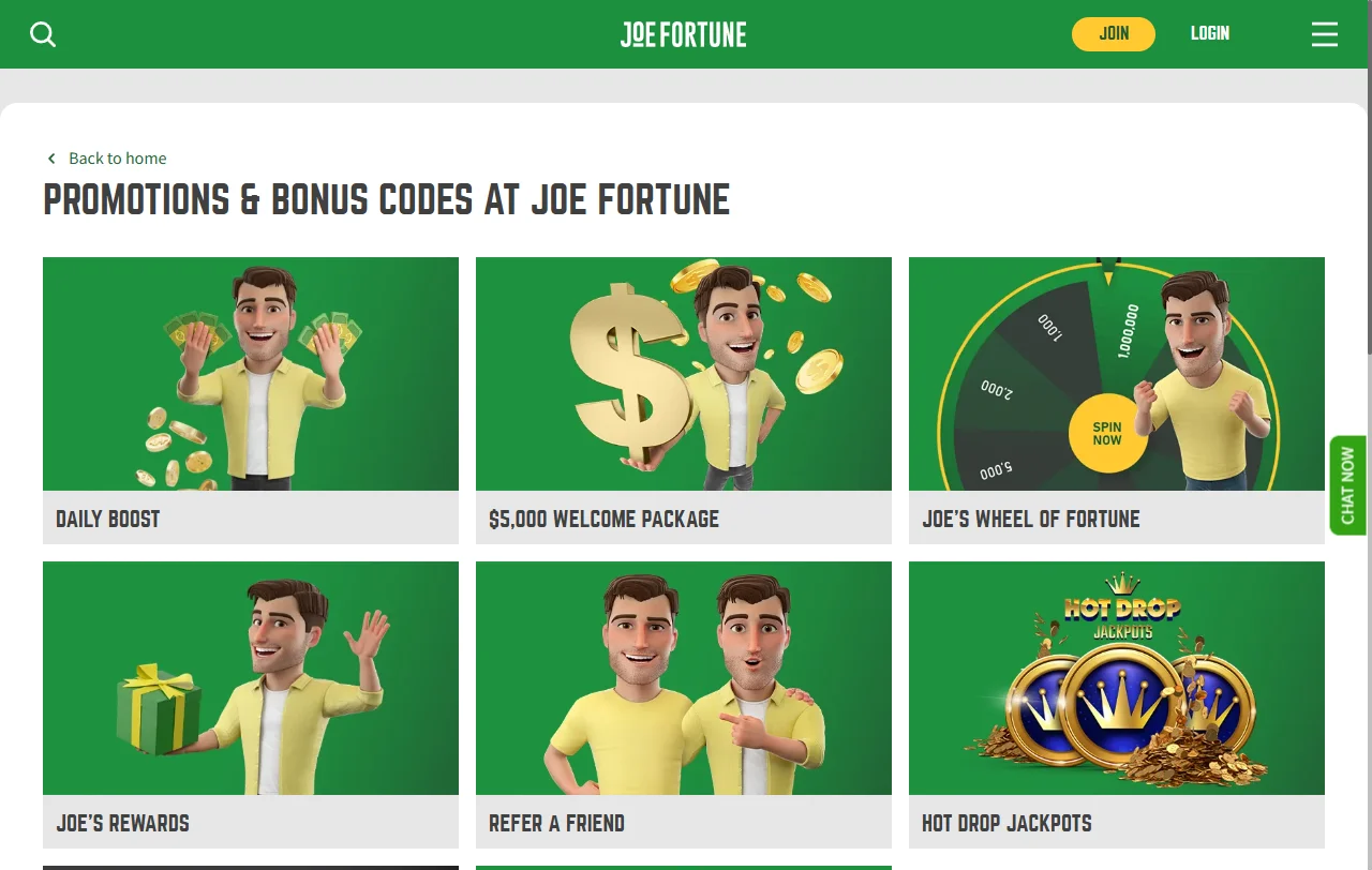 Seleção jogos slots e provedores Joe Fortune Casino Brasil