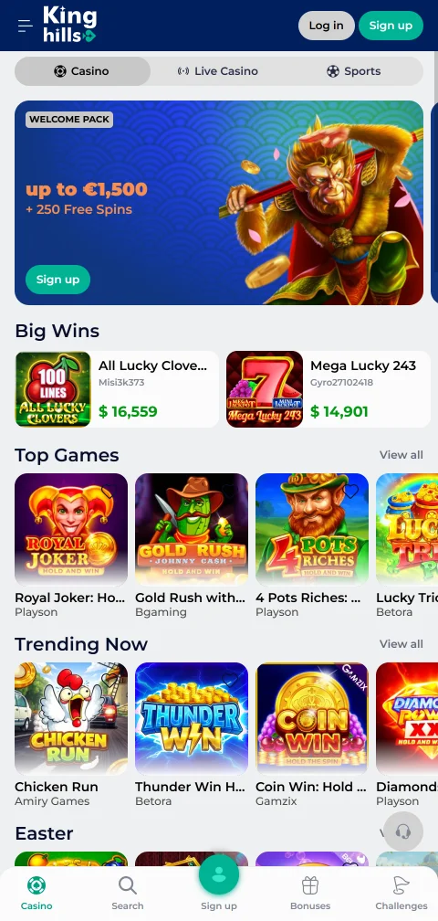 Experiência mobile e acessibilidade KingHills Casino Brasil