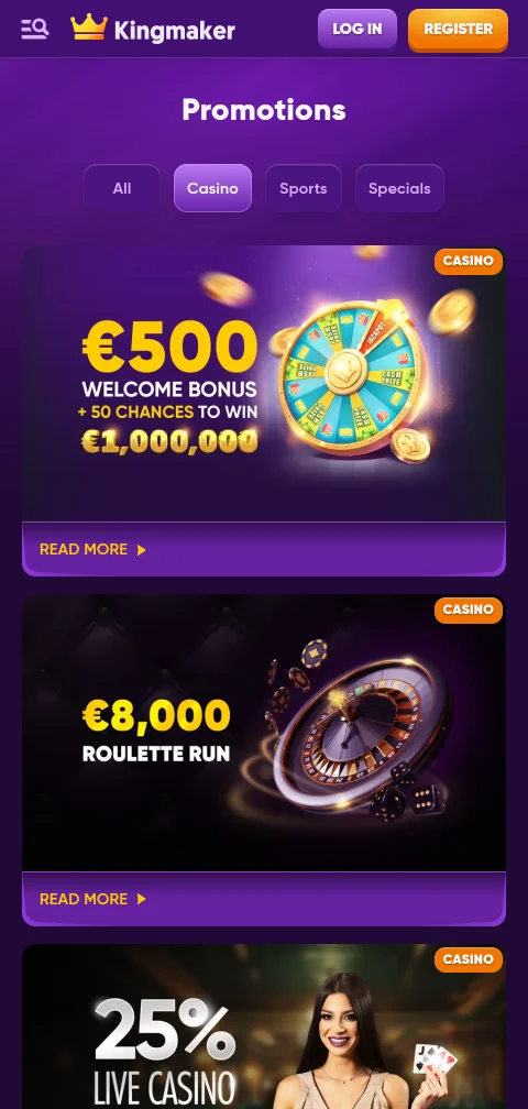 Depósitos saques métodos no Kingmaker Casino Brasil