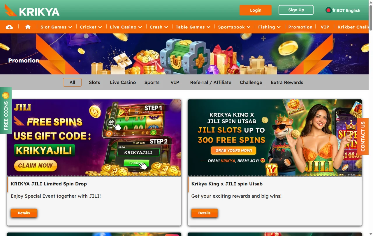 Bônus promoções e ofertas Krikya Casino Brasil detalhadas