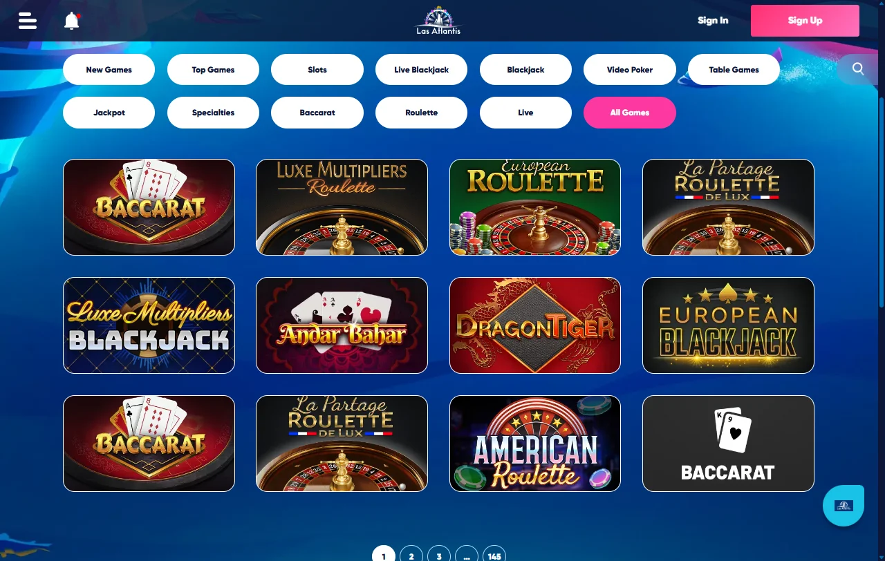 Promoções e bônus de boas-vindas Las Atlantis Casino Brasil