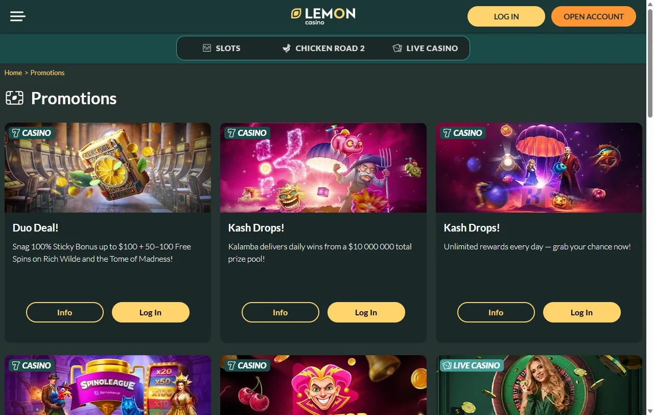 Ofertas de bônus e promoções do Lemon Casino Brasil incluindo pacote boas-vindas