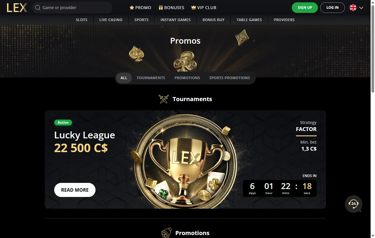 Promoções bônus e ofertas Lex Casino Brasil detalhadas