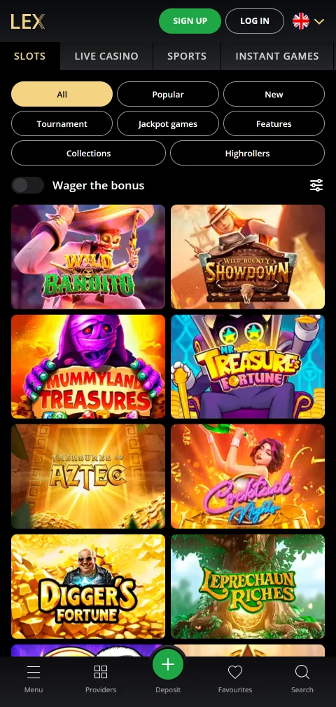 Depósitos saques PIX Lex Casino Brasil métodos