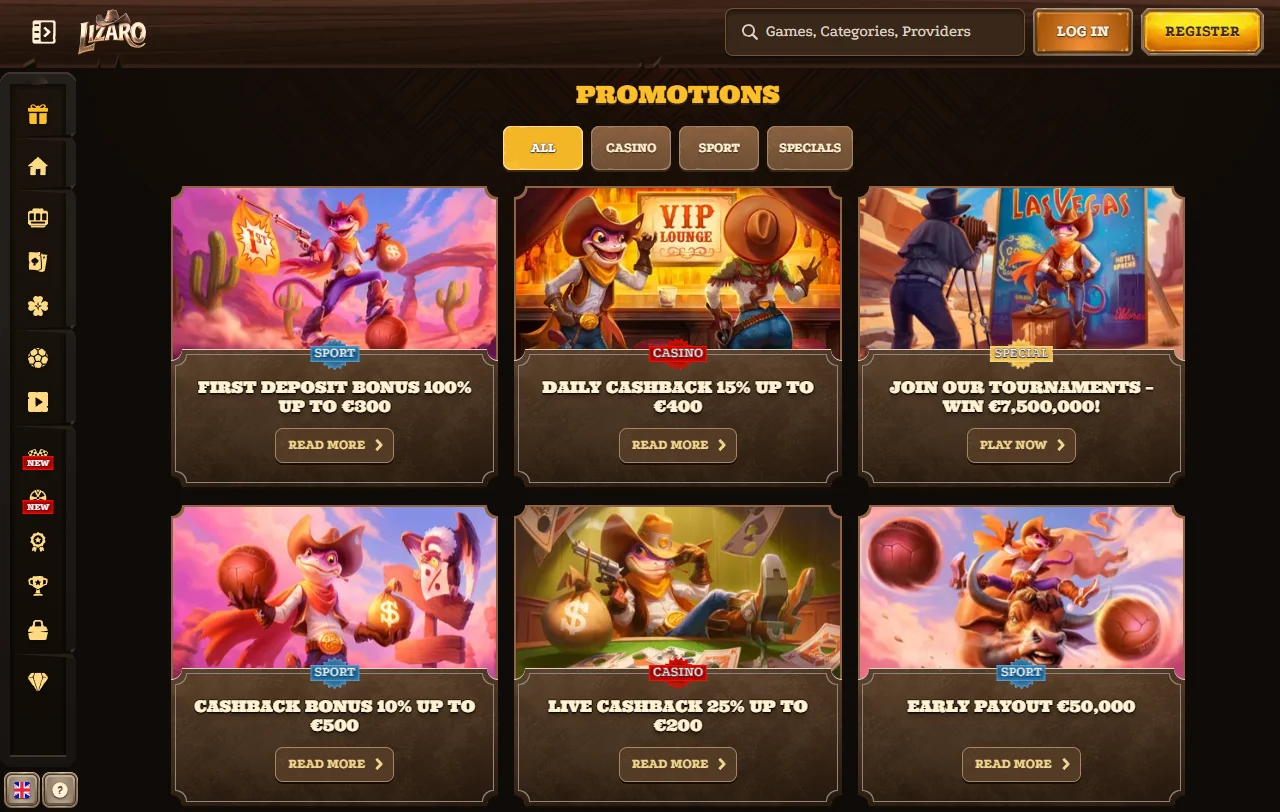 Slots e jogos variados disponíveis no Lizaro Casino Brasil