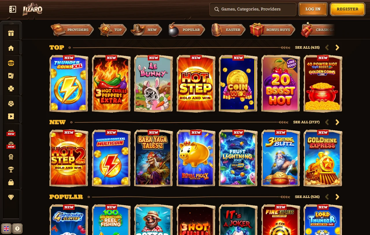 Bônus de boas-vindas e promoções do Lizaro Casino Brasil
