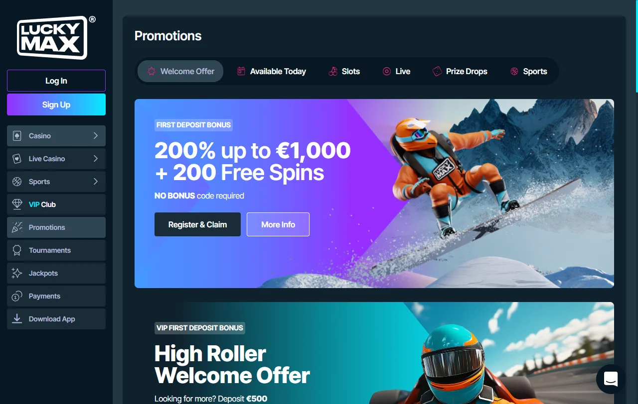 Seleção de jogos e provedores principais no Lucky Max Casino Brasil
