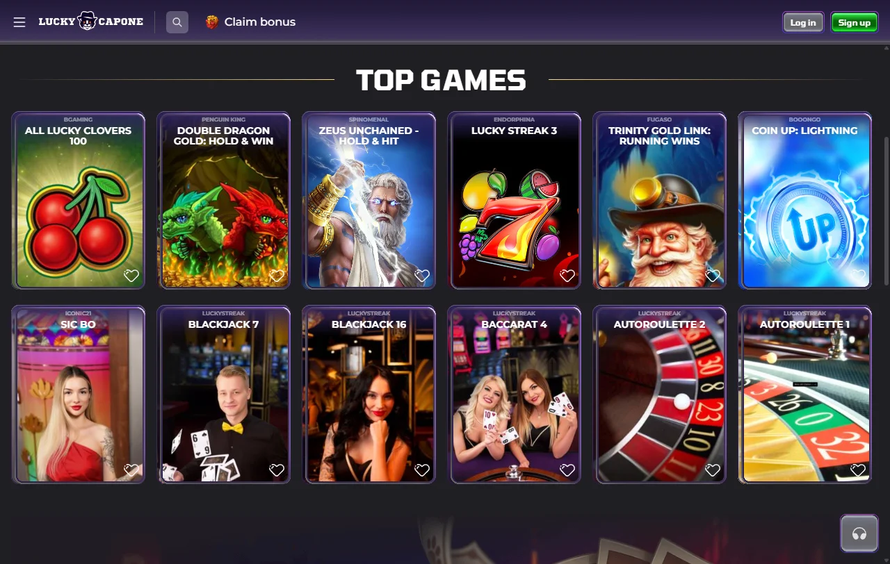 Bônus promoções ofertas boas-vindas LuckyCapone Casino Brasil