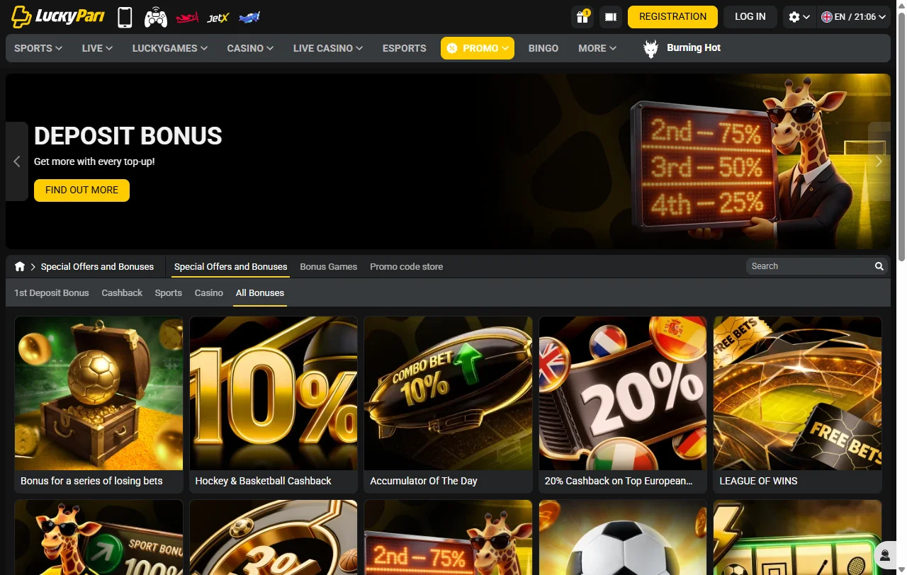 Slots mesas live provedores LuckyPari Casino Brasil catálogo
