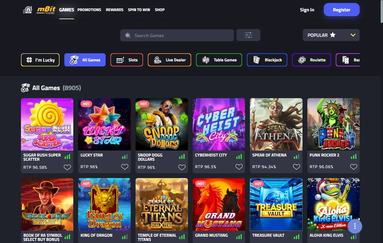 Jogos slots e entretenimento mBit Casino Brasil