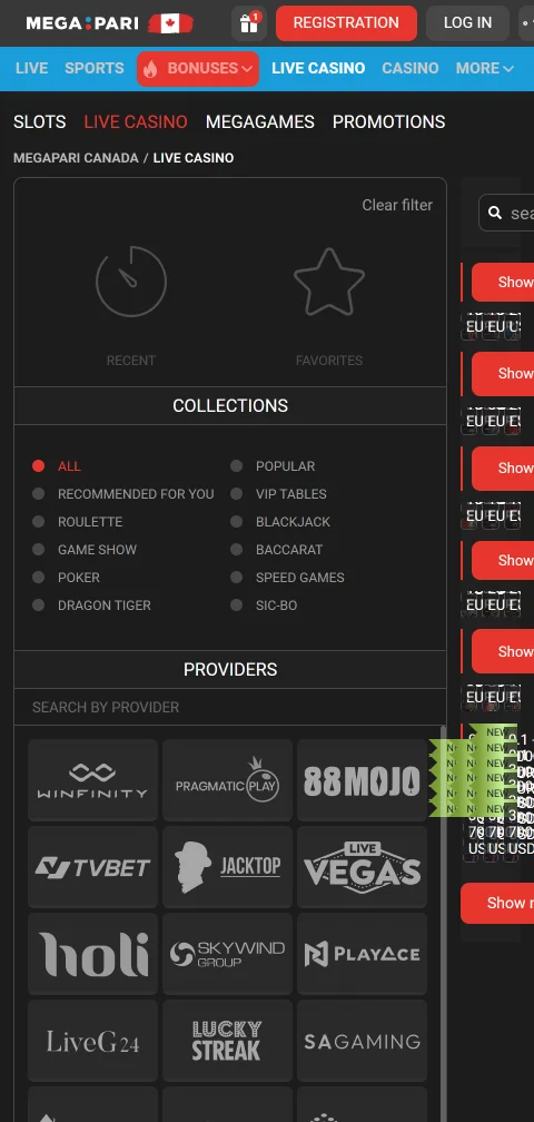 Pagamentos PIX e saques no Megapari Casino Brasil
