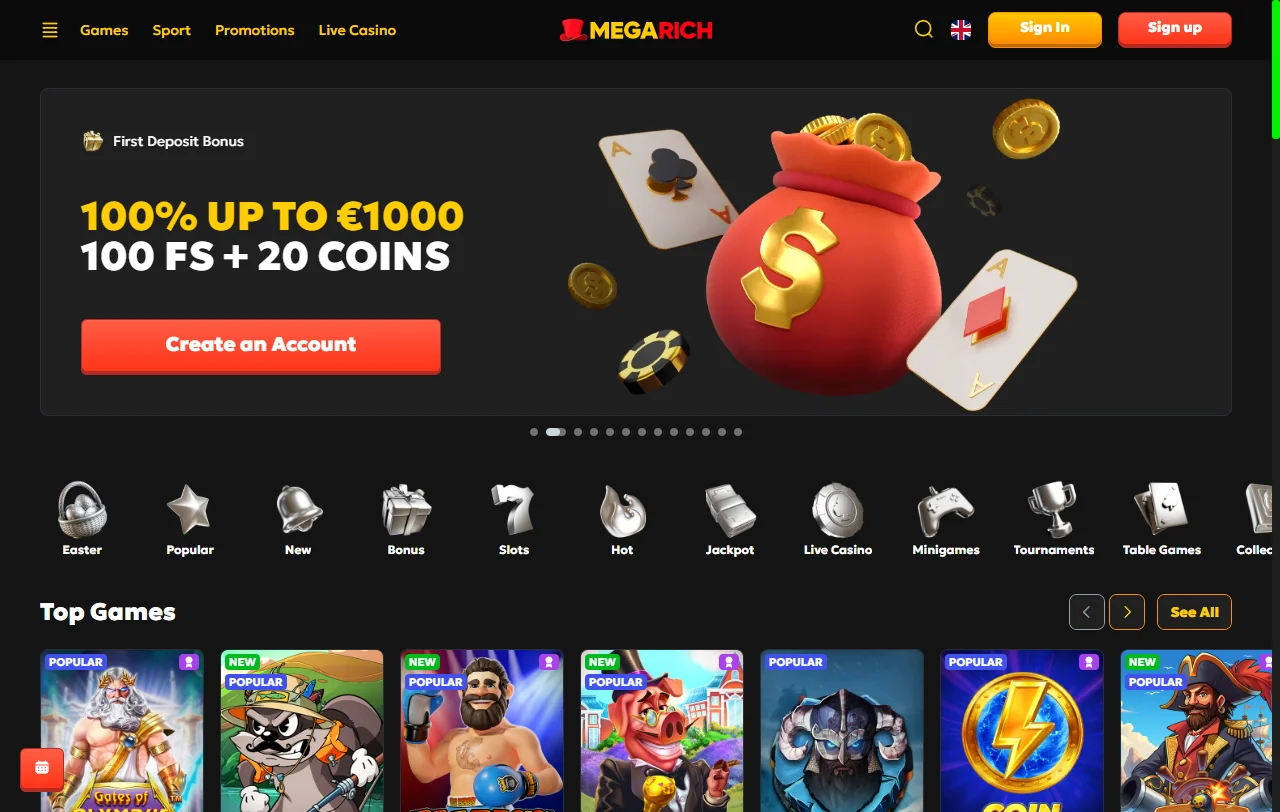Megarich Casino Brasil análise completa e plataforma para brasileiros