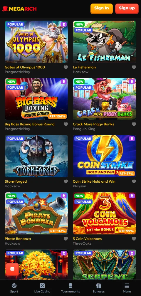 Métodos depósitos saques no Megarich Casino Brasil Brasil