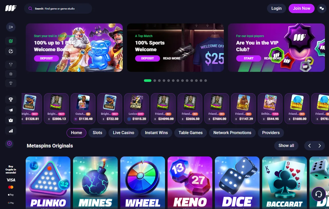 Bônus de boas-vindas e promoções no Metaspins Casino Brasil