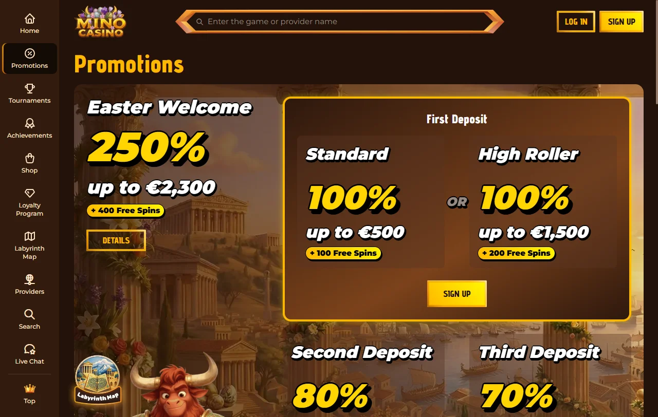 Jogos slots mesas live no MinoCasino Brasil catálogo
