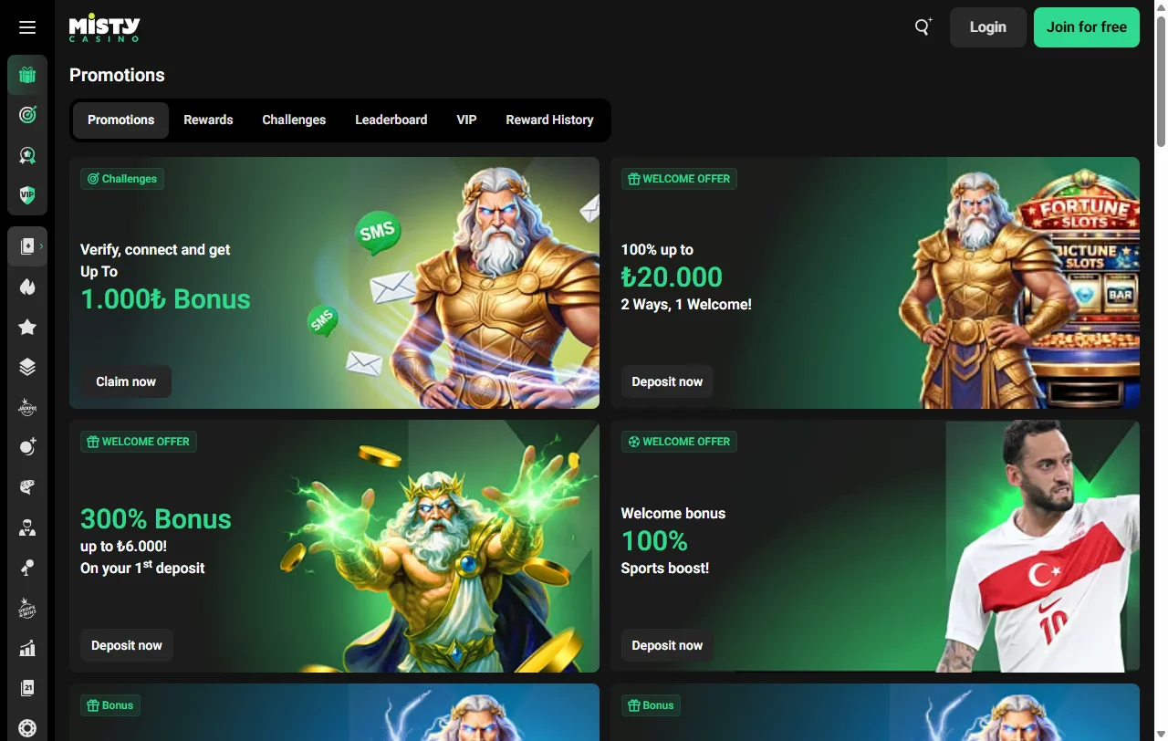 Slots e jogos de mesa disponíveis no Misty Casino Brasil