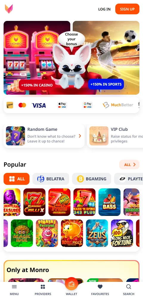 Experiência mobile e acessibilidade Monro Casino Brasil