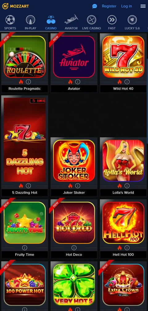 Pagamentos depósitos saques Mozzart Casino Brasil PIX
