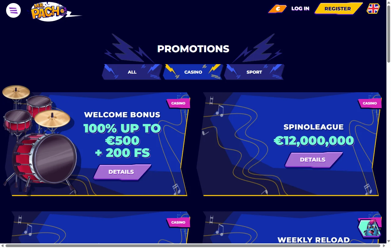 Bônus promoções bem-vindas Mr. Pacho Casino Brasil detalhadas