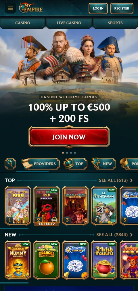 Experiência mobile responsiva MyEmpire Casino Brasil acessível